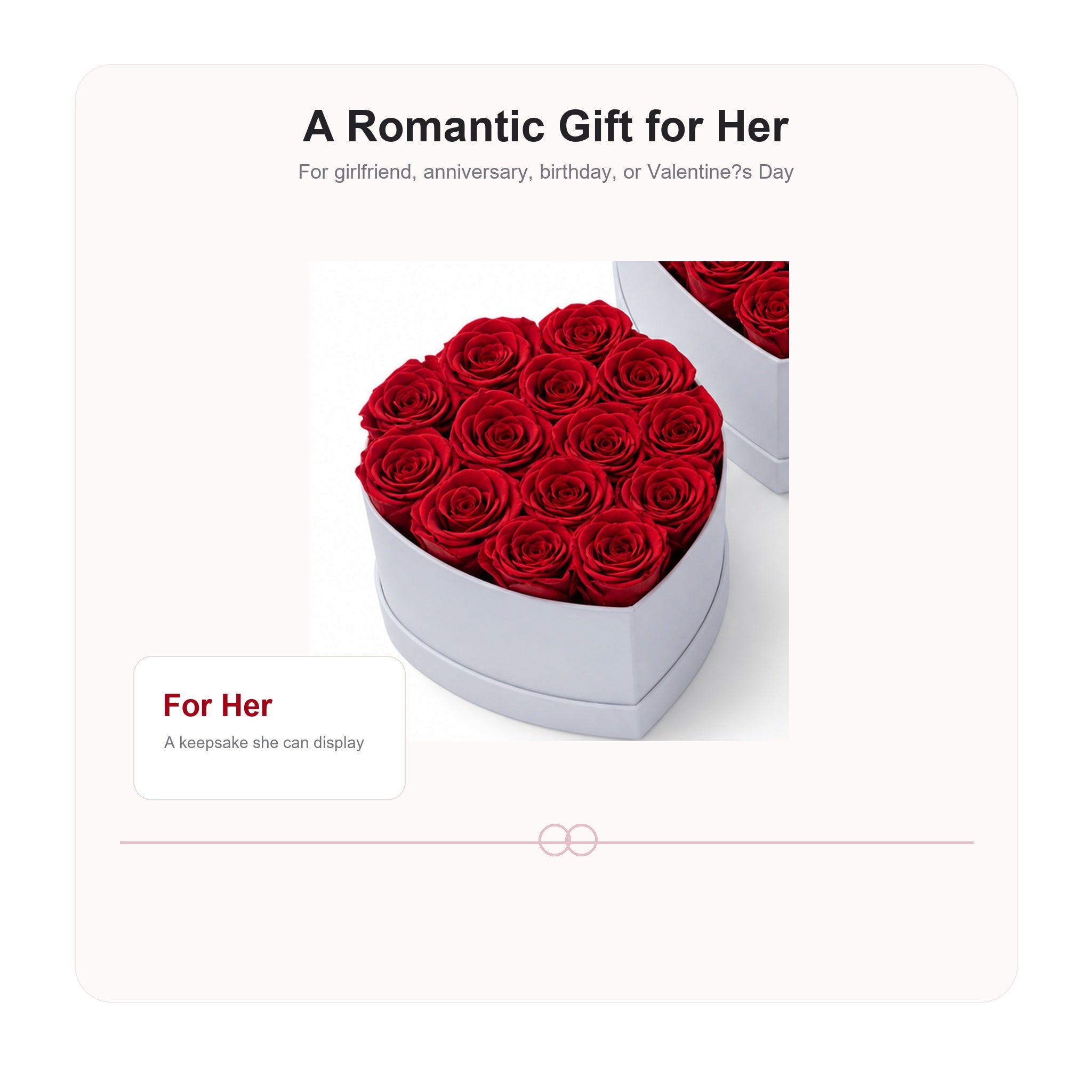Romantic preserved rose gift box for girlfriend