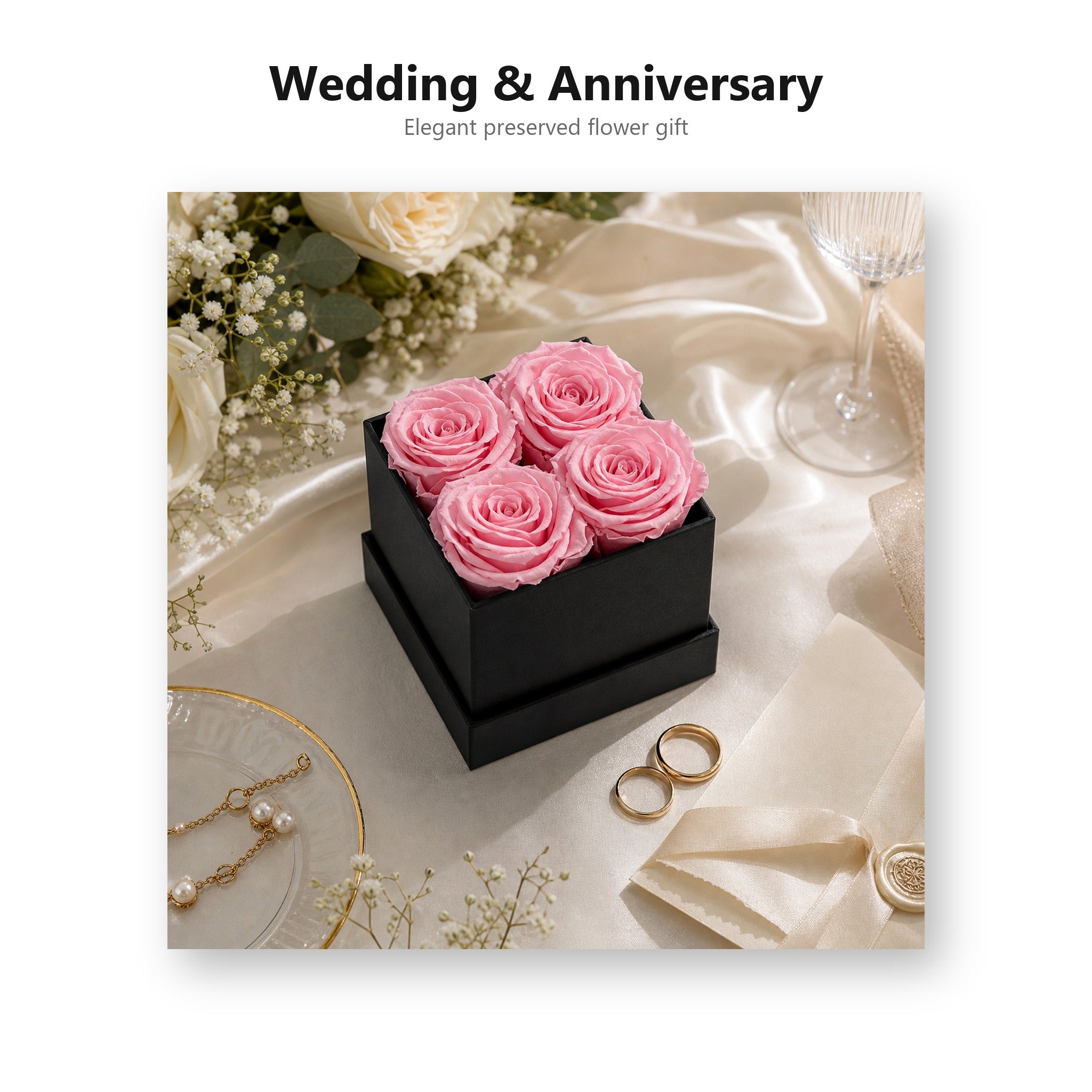 Preserved rose gift box for wedding and anniversary gifts