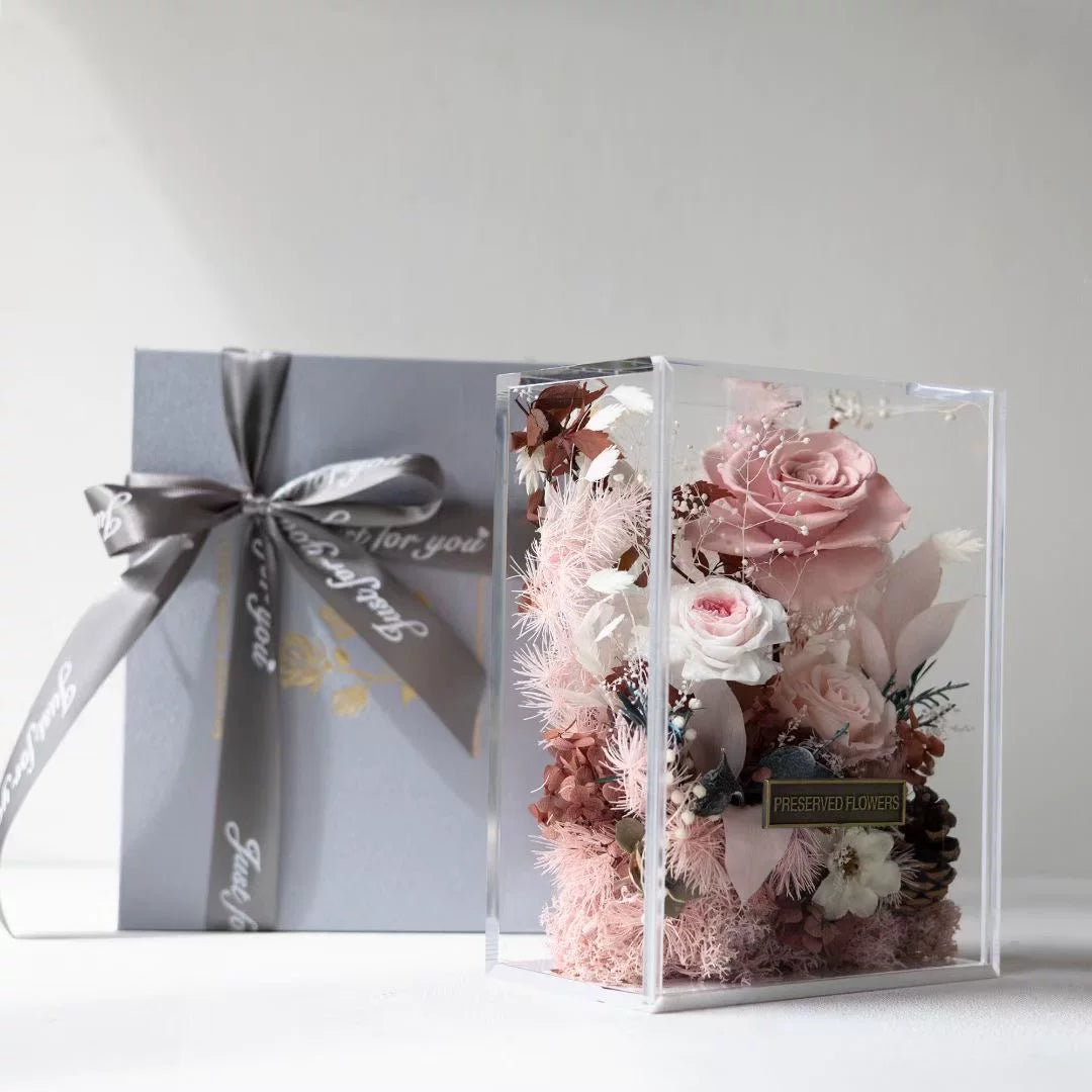 Handmade preserved flower floral frame display by Florettely