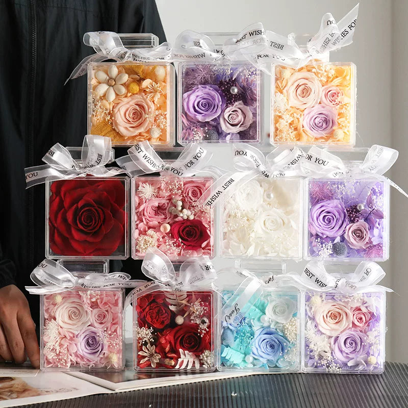Handmade preserved flower glass dome gift by Florettely