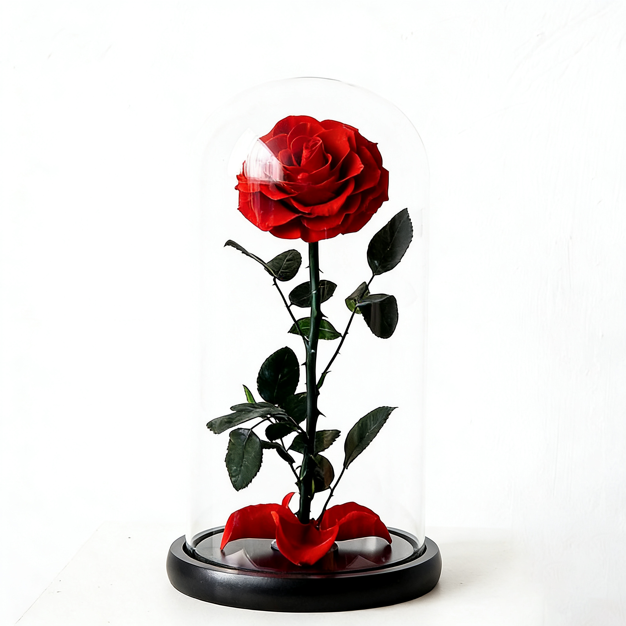 Handmade preserved flower themed glass dome by Florettely