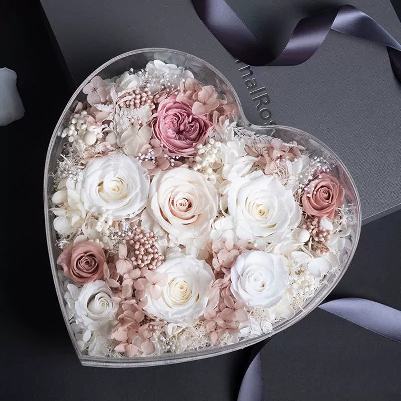 Handmade preserved flower acrylic flower box by Florettely