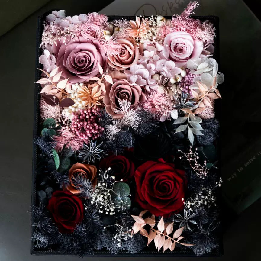 Handmade preserved flower leather gift box by Florettely