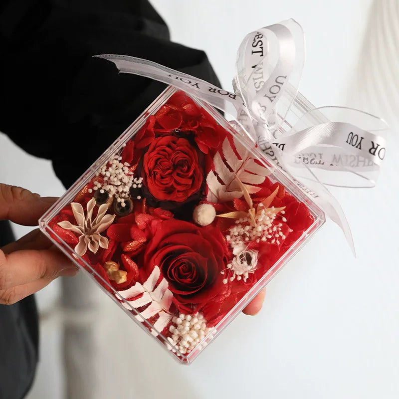 Handmade preserved flower glass dome gift by Florettely
