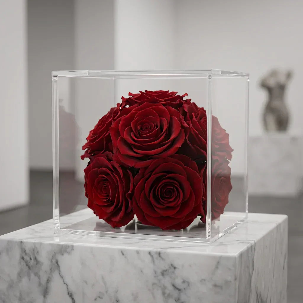 Sustainable preserved flower gift arrangement