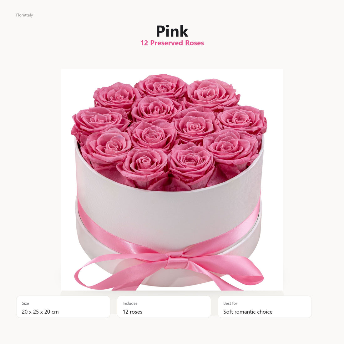 Pink preserved rose hug bucket with 12 preserved roses