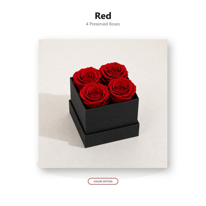 Red four-rose preserved rose gift box color option