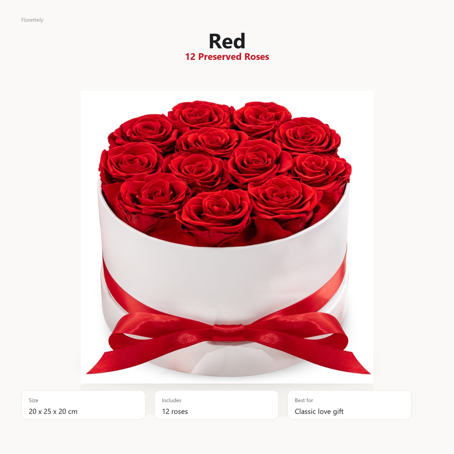 Red preserved rose hug bucket with 12 preserved roses