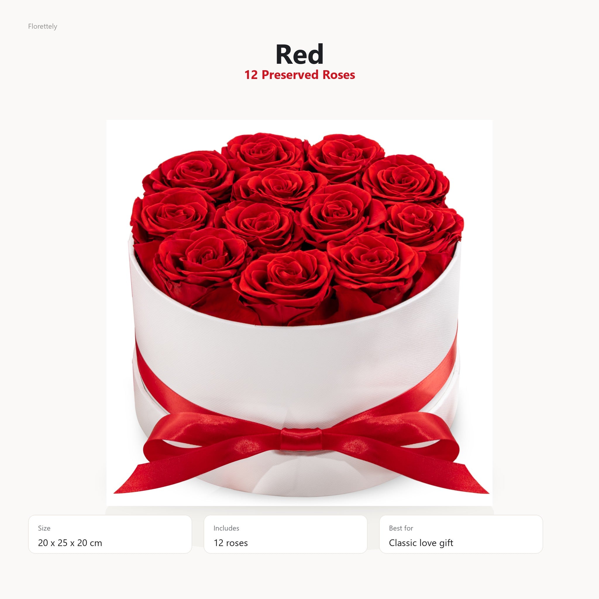 Red preserved rose hug bucket with 12 preserved roses