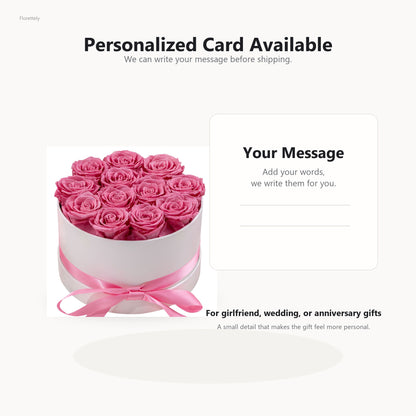 Custom card message service for preserved rose gift