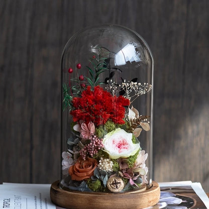 Handmade preserved flower glass dome gift by Florettely