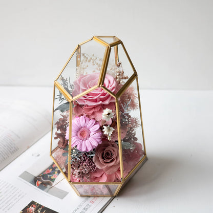 Handmade preserved flower glass terrarium decor by Florettely