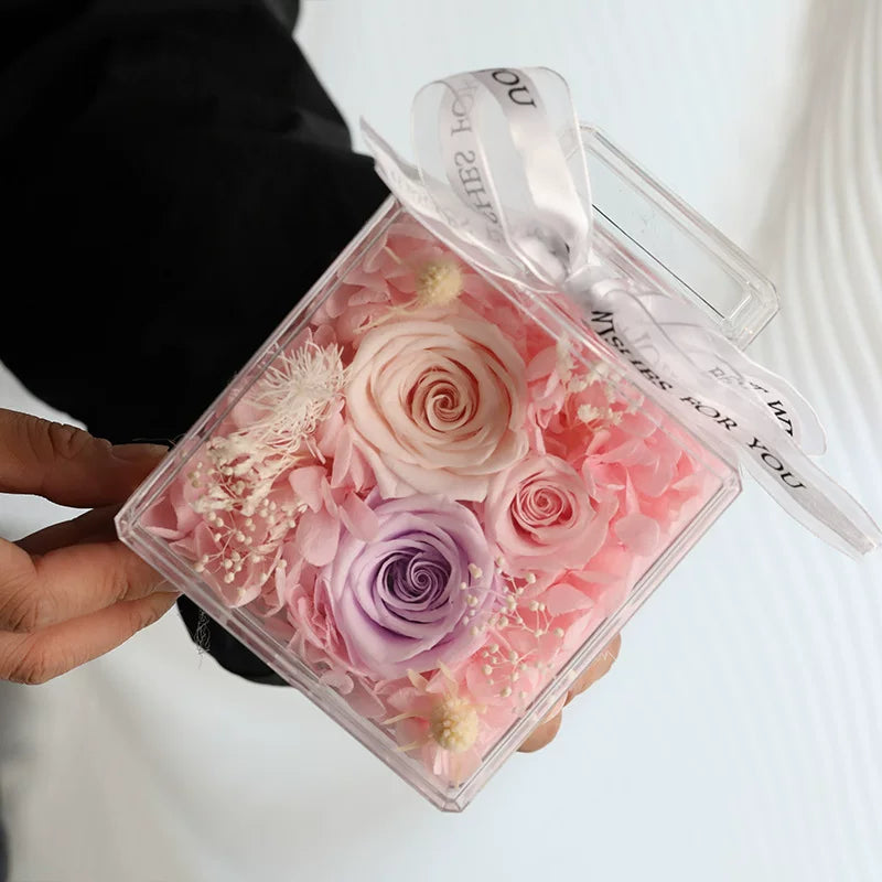 Handmade preserved flower glass dome gift by Florettely