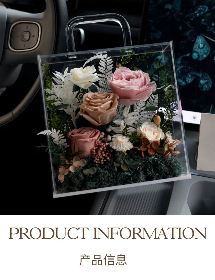 Handmade preserved flower round rose box by Florettely