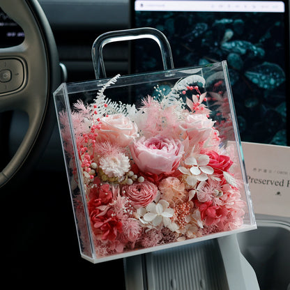 Handmade preserved flower round rose box by Florettely