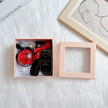 Handmade preserved flower keychain gift by Florettely