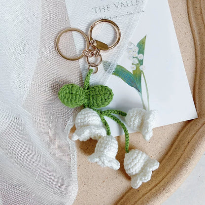Handmade preserved flower keychain gift by Florettely