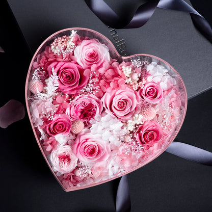 Handmade preserved flower leather gift box by Florettely