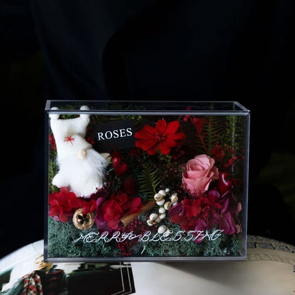 Solo Rose Acrylic Gift Box for Her - Christmas - Preserved Real Flower