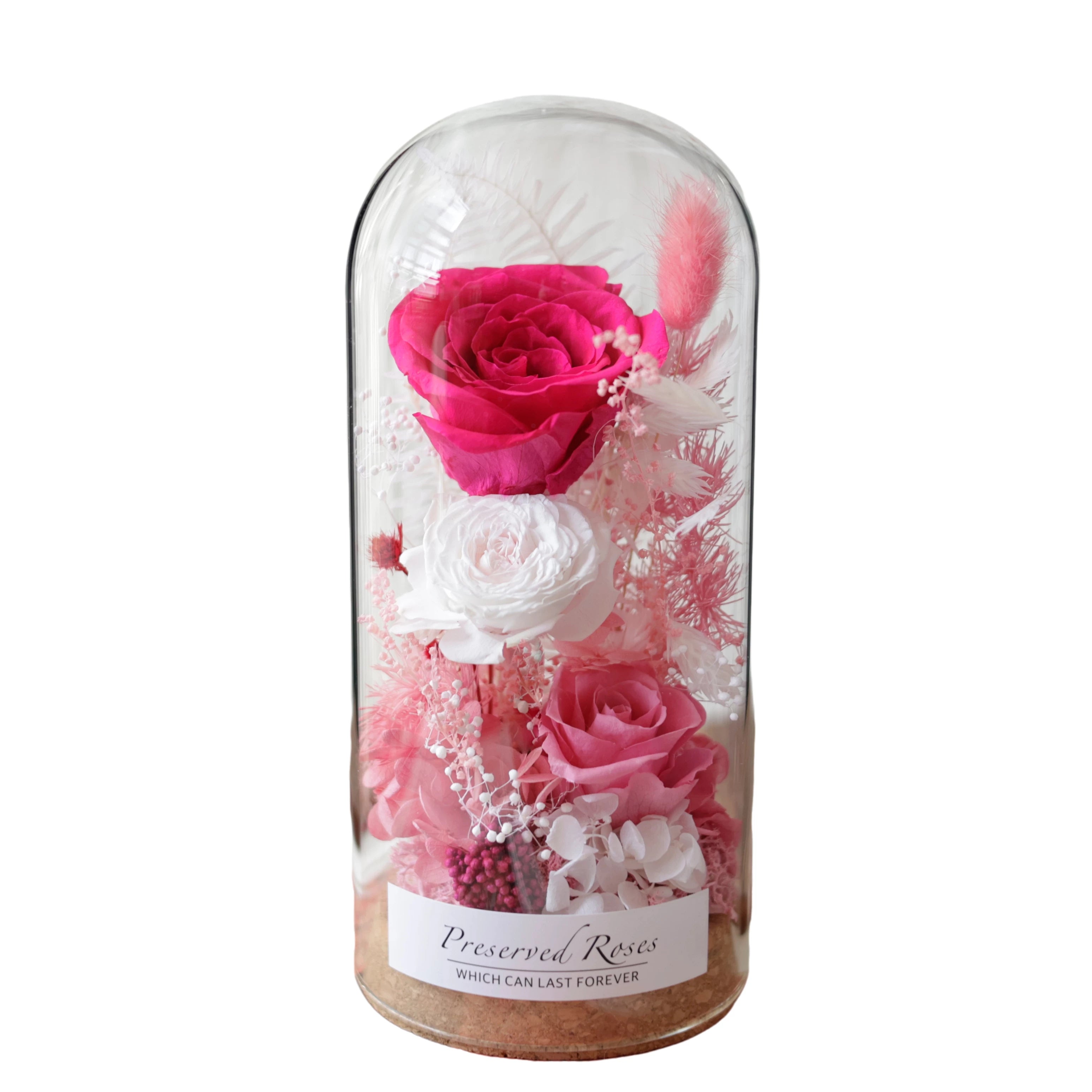 Handmade preserved flower glass dome gift by Florettely