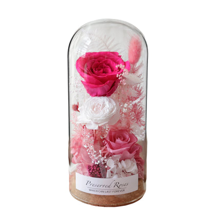 Handmade preserved flower glass dome gift by Florettely