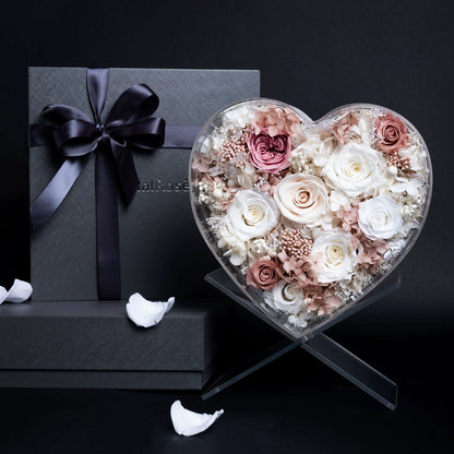 Handmade preserved flower leather gift box by Florettely