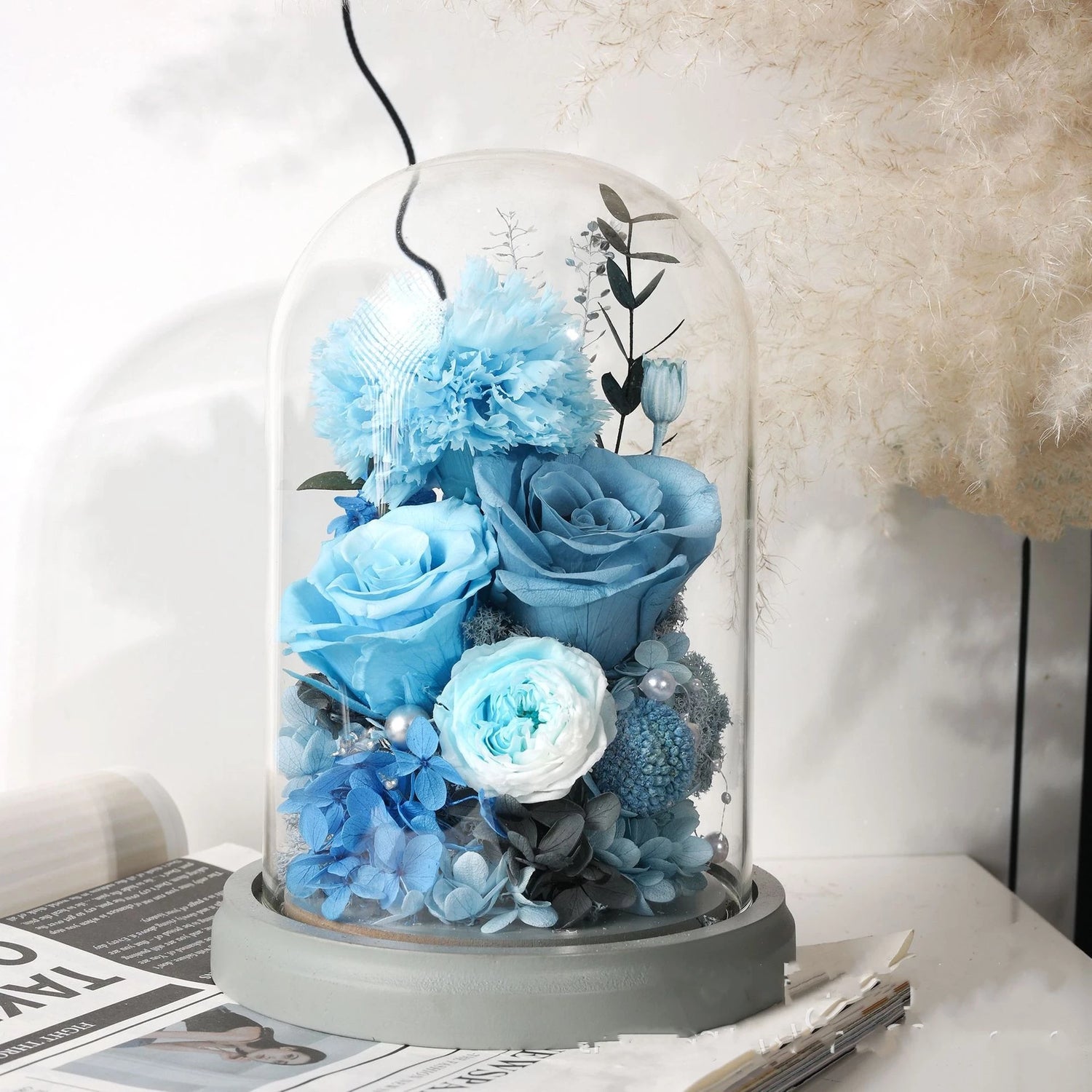 Handmade preserved flower unicorn flower globe by Florettely
