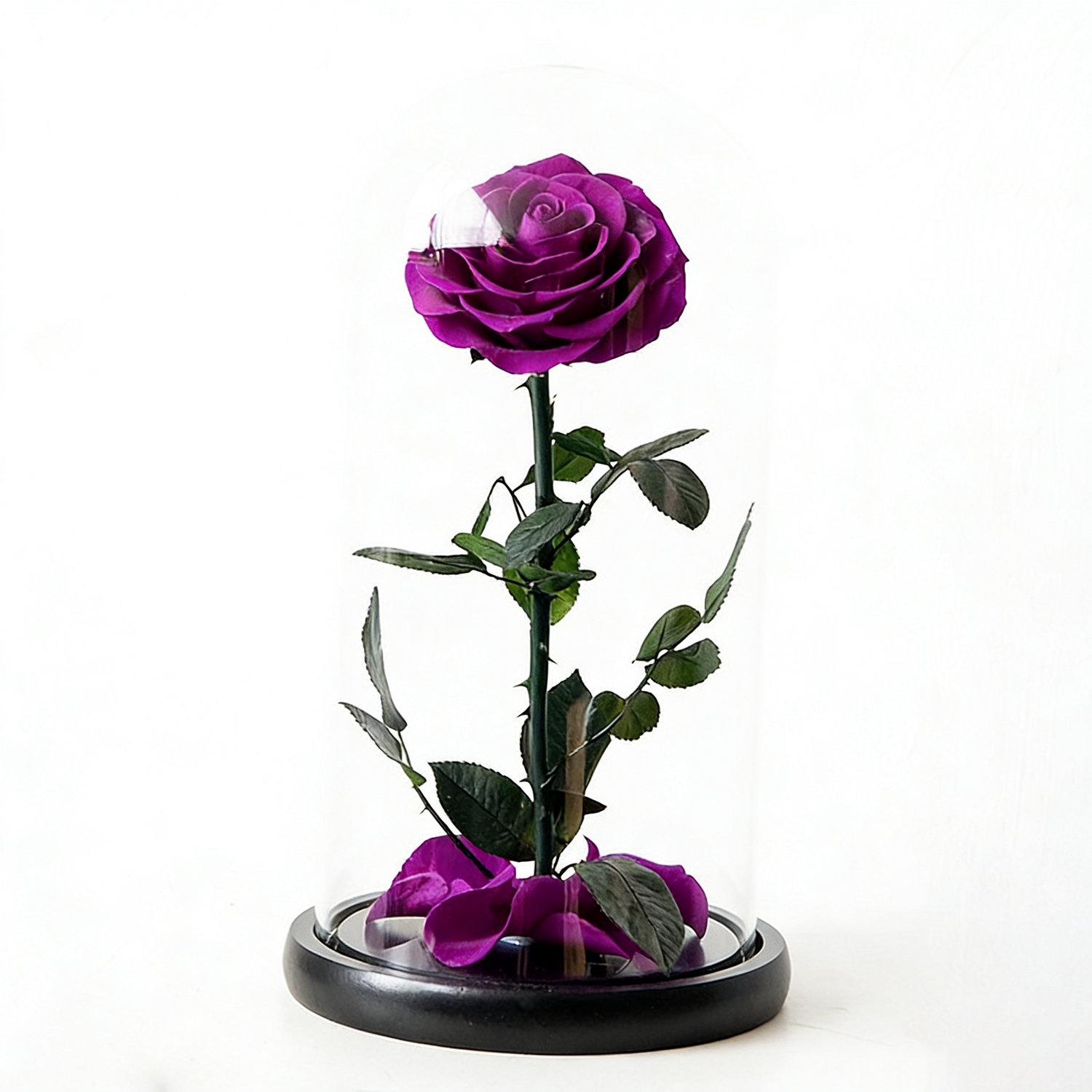 Handmade preserved flower themed glass dome by Florettely