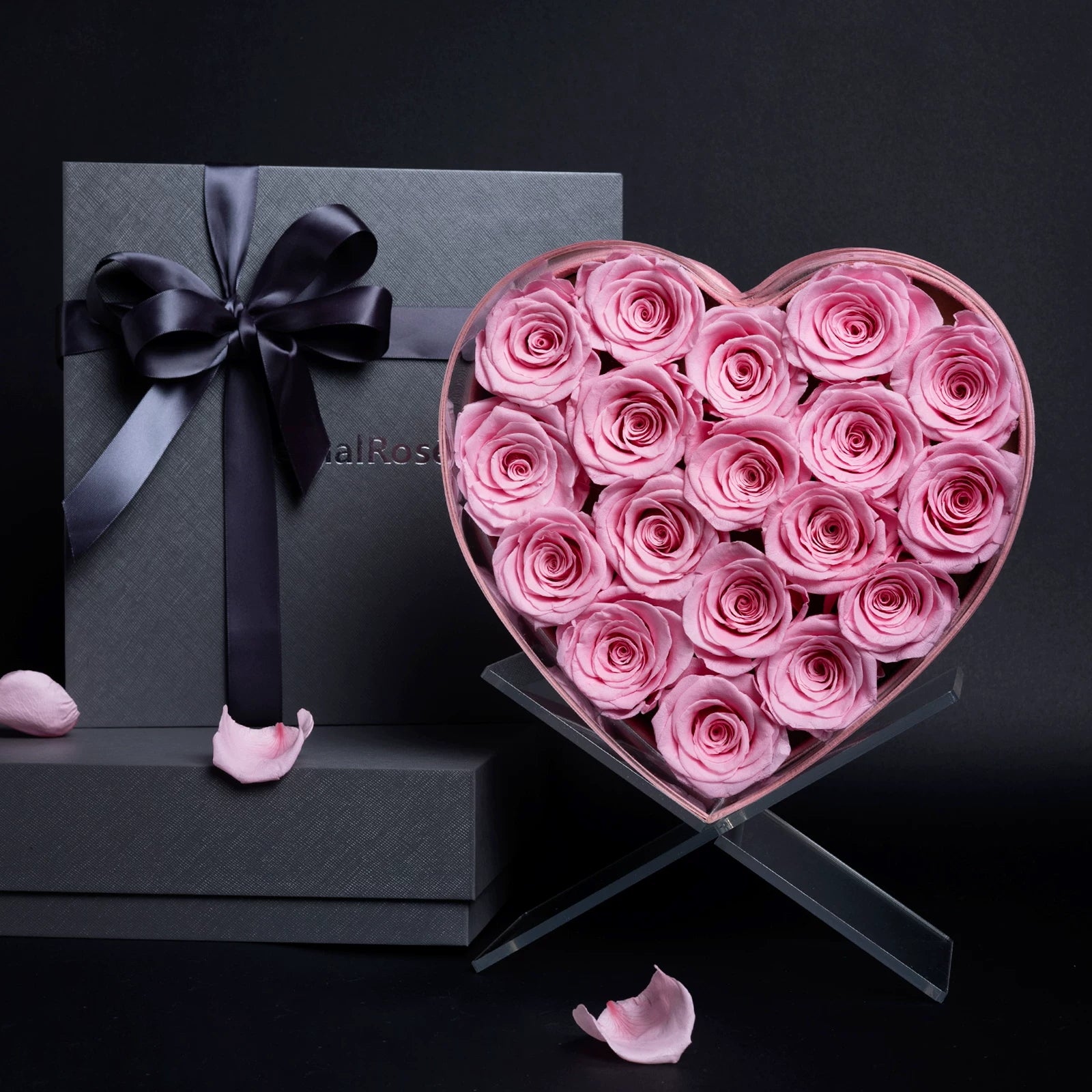 Handmade preserved flower leather gift box by Florettely