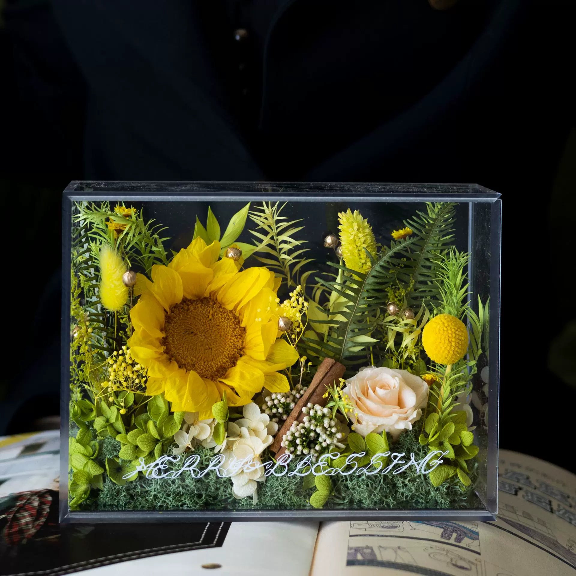 Solo Rose Acrylic Gift Box for Her - Preserved Real Flower View 2