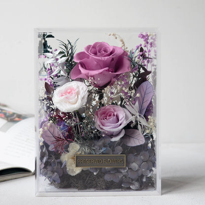 Handmade preserved flower bouquet gift box by Florettely