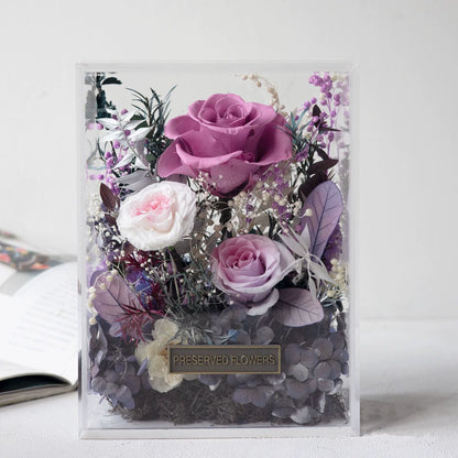 Handmade preserved flower floral frame display by Florettely