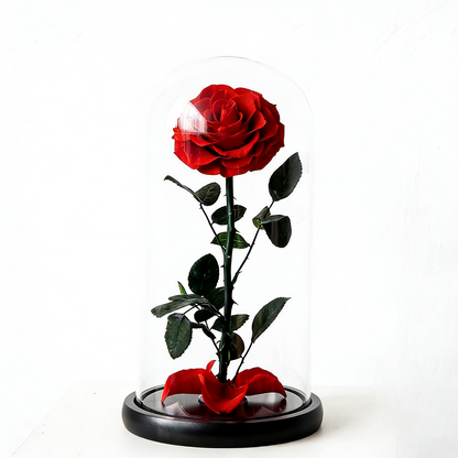 Handmade preserved flower themed glass dome by Florettely