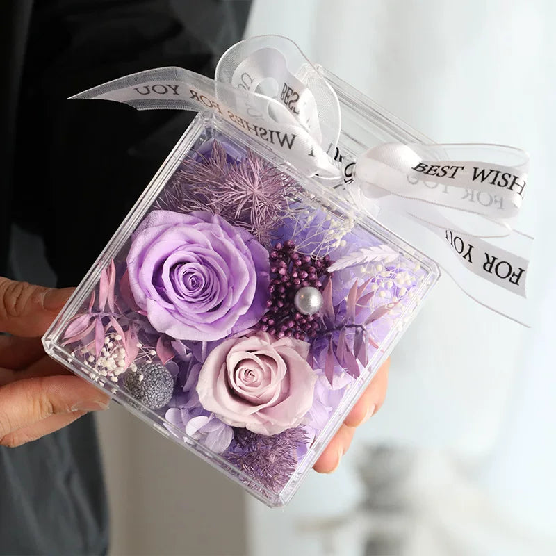 Handmade preserved flower glass dome gift by Florettely