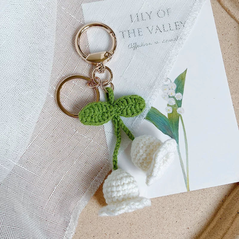 Handmade preserved flower keychain gift by Florettely