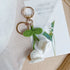 Handmade preserved flower keychain gift by Florettely