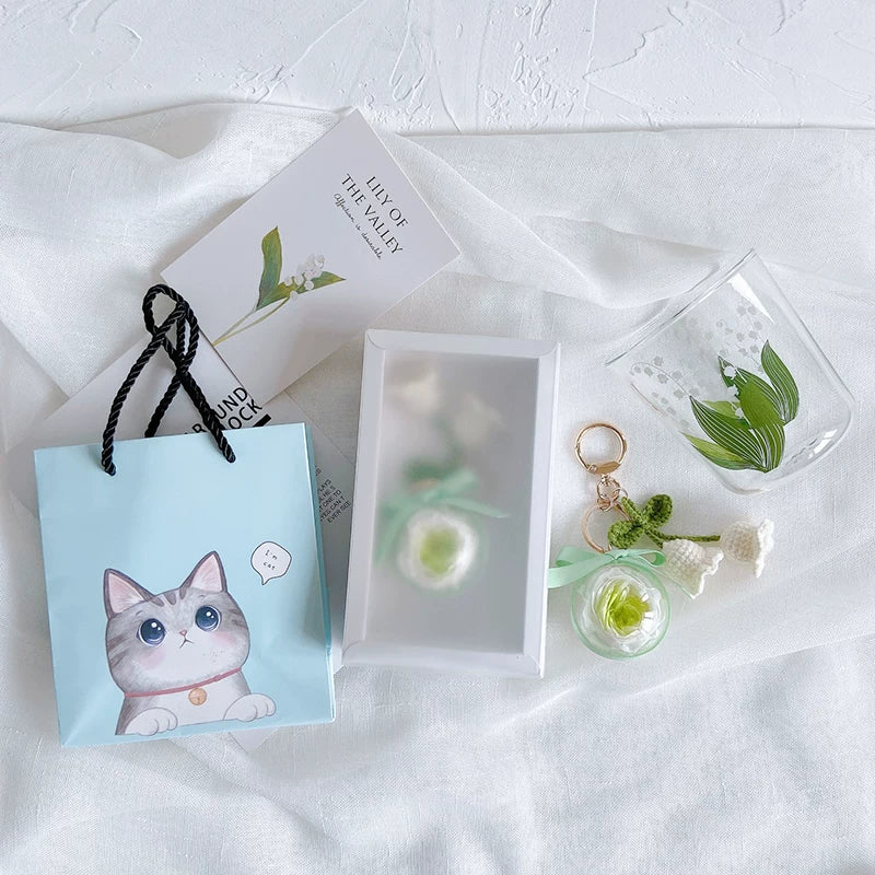 Handmade preserved flower keychain gift by Florettely