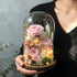 Handmade preserved flower glass dome gift by Florettely