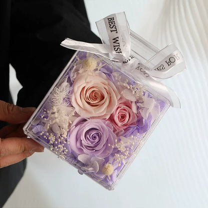 Handmade preserved flower glass dome gift by Florettely