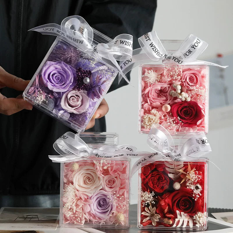 Handmade preserved flower glass dome gift by Florettely