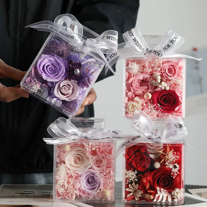 Handmade preserved flower glass dome gift by Florettely