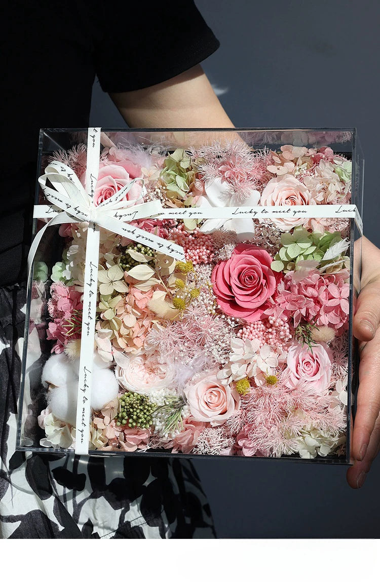 Handmade preserved flower acrylic flower box by Florettely