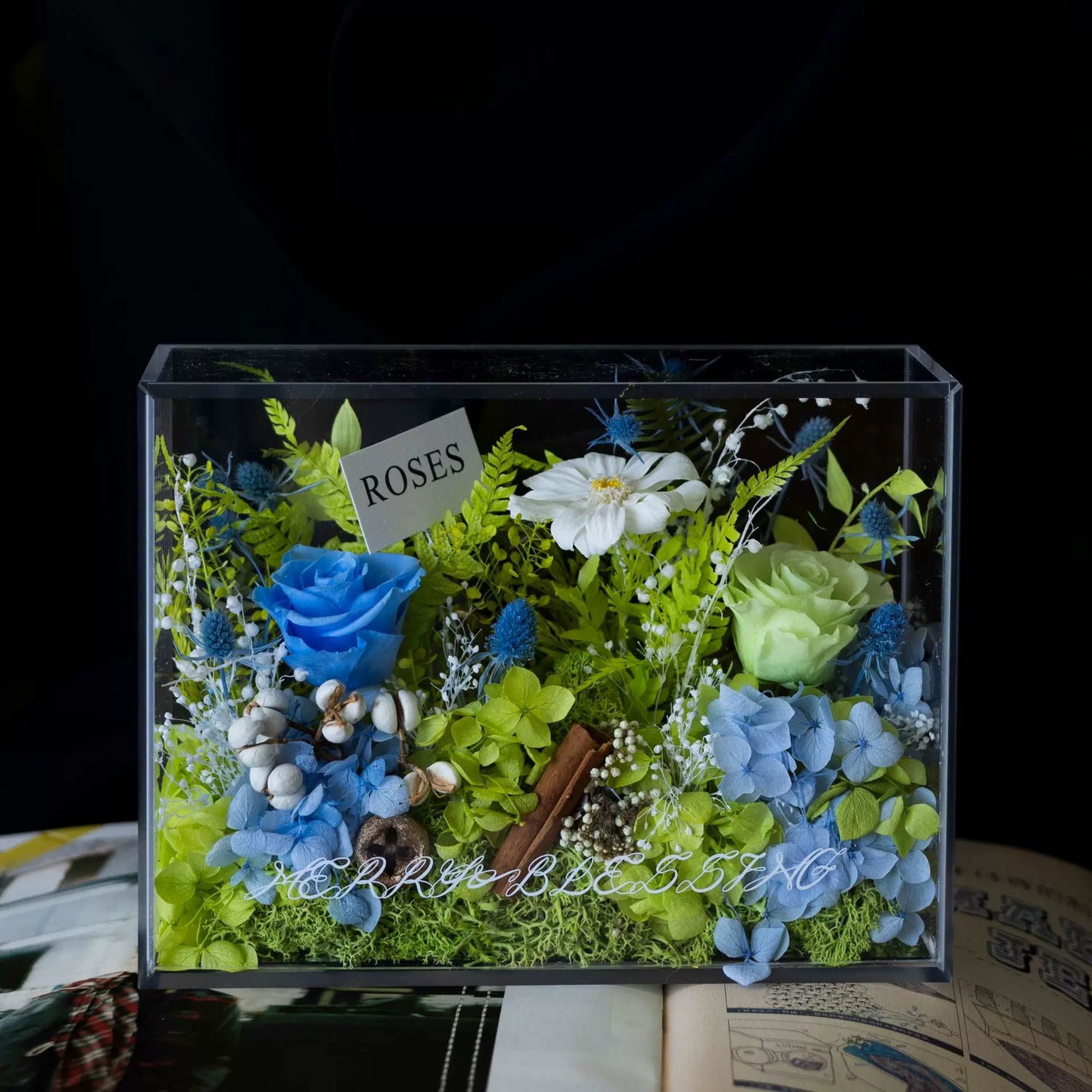 Solo Rose Acrylic Gift Box for Her - Preserved Real Flower View 4