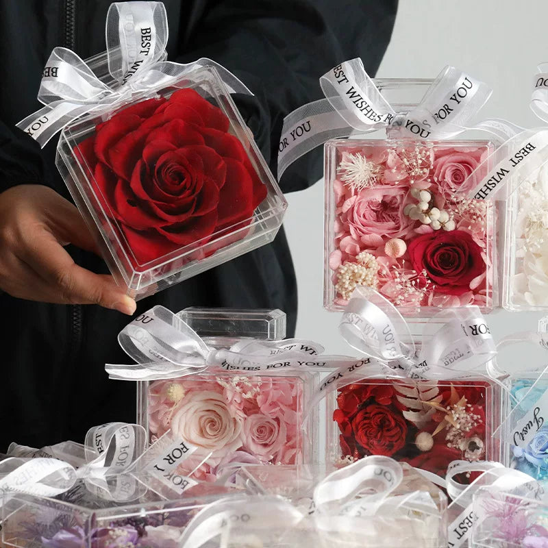 Handmade preserved flower glass dome gift by Florettely