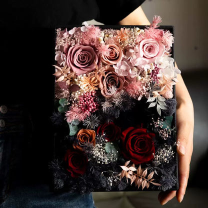 Handmade preserved flower leather gift box by Florettely