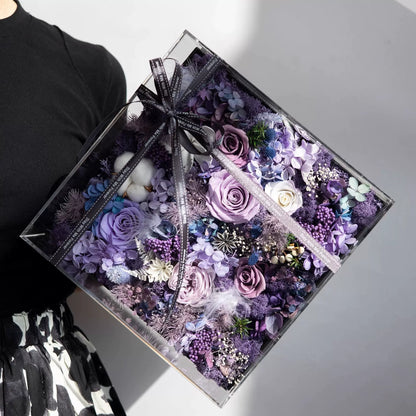 Handmade preserved flower acrylic flower box by Florettely