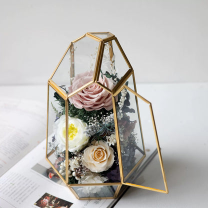Handmade preserved flower glass terrarium decor by Florettely