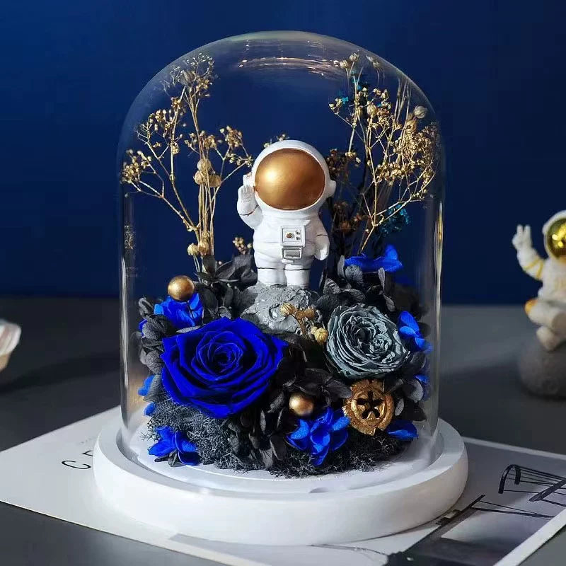Handmade preserved flower themed glass dome by Florettely