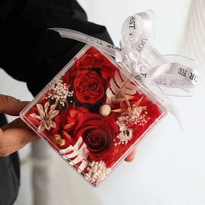 Handmade preserved flower glass dome gift by Florettely