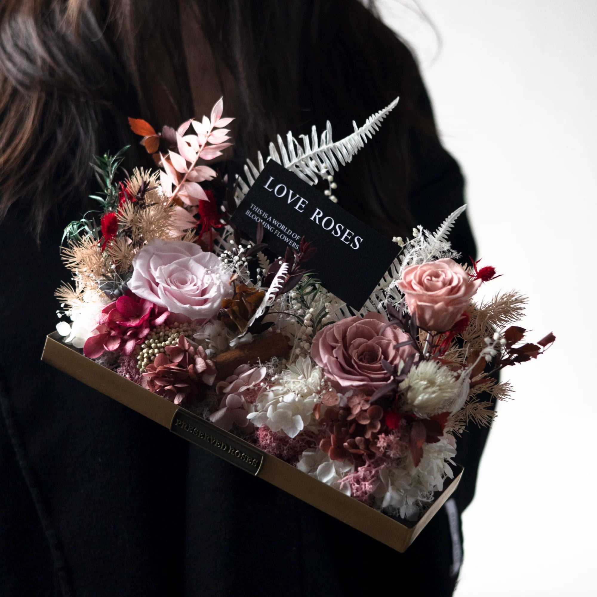 Handmade preserved flower acrylic flower box by Florettely